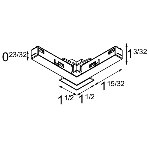 Track 48V Electrical/Mechanical Recessed Connection 90°