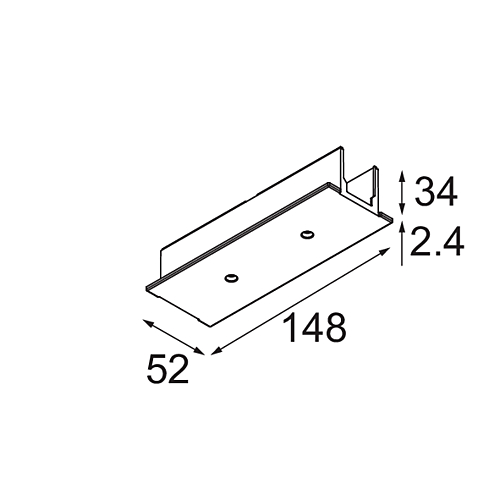 Track 230V Recessed Coverplate 180°