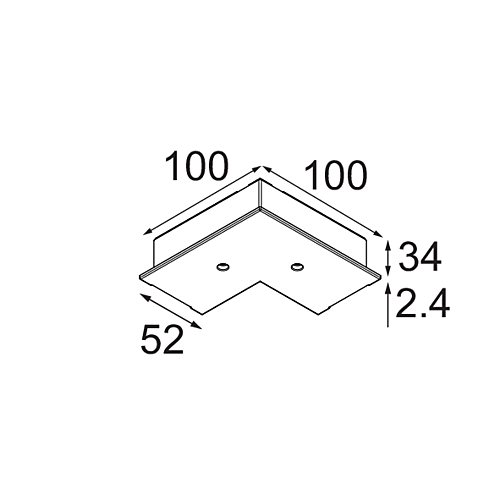 Track 230V Recessed Coverplate 90°