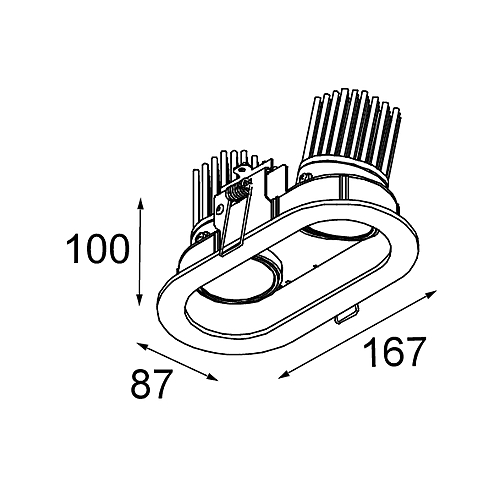 Duell Recessed Adjustable 2x