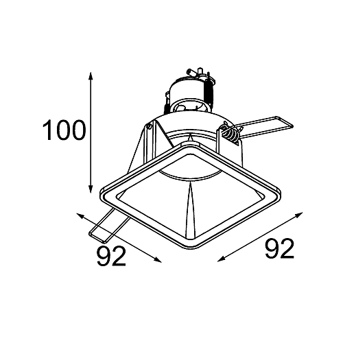 Lotis Square Recessed 1x