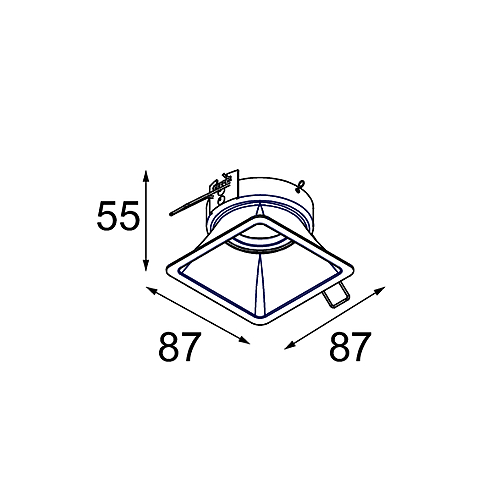Lotis Square Recessed 1x