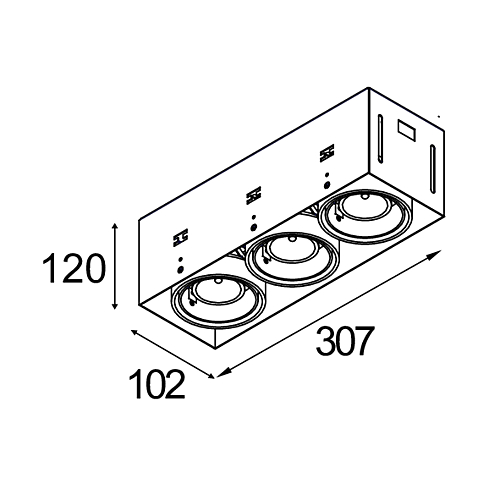 Mini-Multiple Recessed Trimless Adjustable MR16 3x