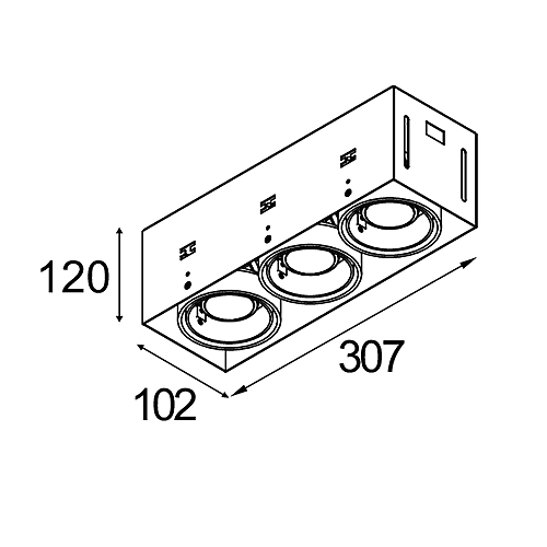 Mini-Multiple Recessed Trimless Adjustable GU10 3x