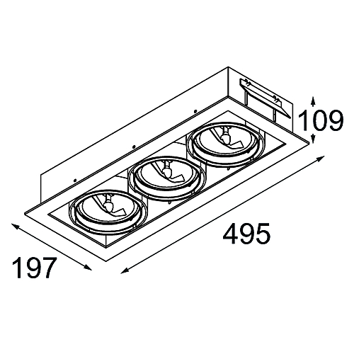 Multiple Recessed Adjustable AR111 3x