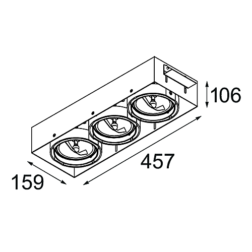 Multiple Recessed Trimless Adjustable AR111 3x