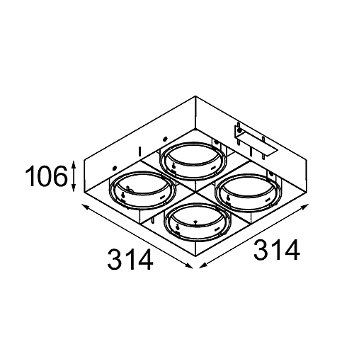 Multiple Recessed Trimless Adjustable M-LED 4x