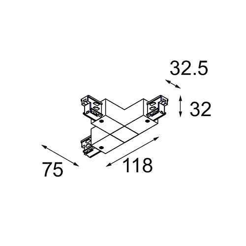 Track 230V Surface Profile Connection T