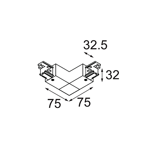 Track 230V Surface Connection 90°
